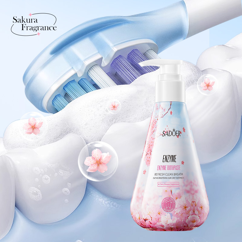 All-english SADOER Enzyme Whitening Gum Care Toothpaste cleans teeth and freshens the mouth. Cross-border export wholesale Application Scenario