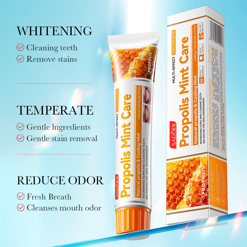 SADOER Propolis and Mint Multi-layered Toothcleaning Toothpaste for cleaning dental plaque and strengthening teeth, cross-border export wholesale details Picture