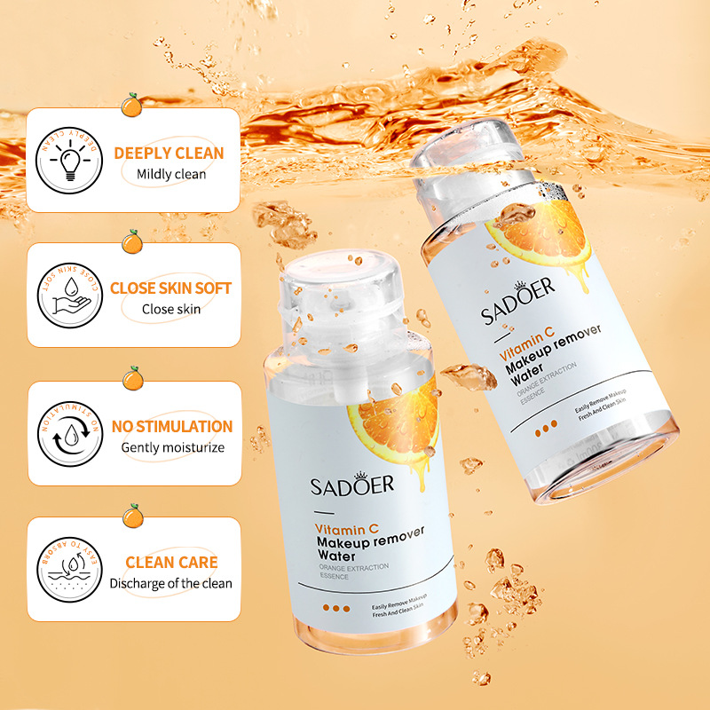 SADOER vitamin C makeup remover Water in full English: Gentle care, refreshing and clean. Cross-border export wholesale details Picture