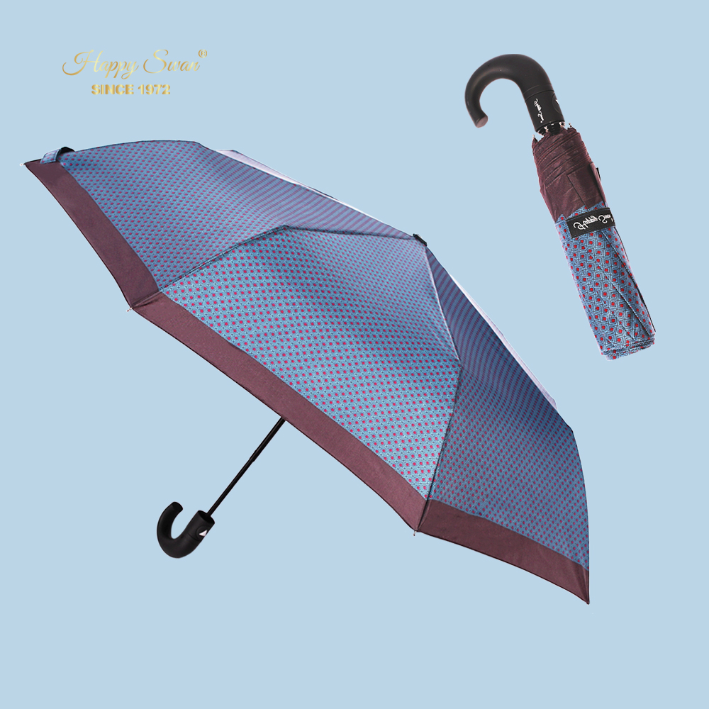 Xingbao Umbrella 3229A semi-automatic umbrella, three-fold one-click opening umbrella, automatic men's business umbrella, gentleman men's checkered umbrella, windproof umbrella Application Scenario