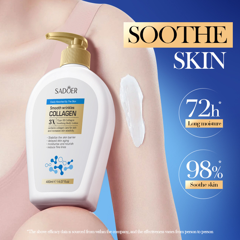 Full English SADOER Type III Collagen Soothing Body Lotion for autumn and winter Moisturizing Body Lotion cross-border export wholesale Specification drawing