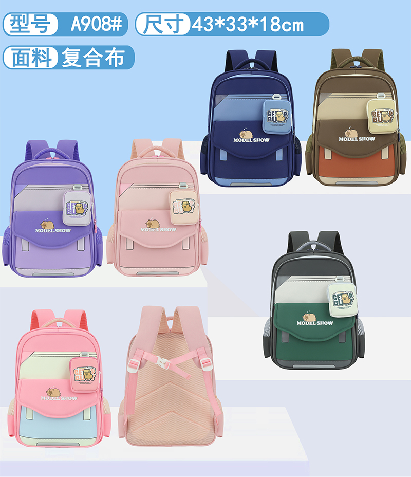 Student schoolbags, large-capacity children's schoolbags, cartoon backpacks for protecting the spine, 3-6 grade students' backpacks, student schoolbags YLYN00013-A906 details Picture