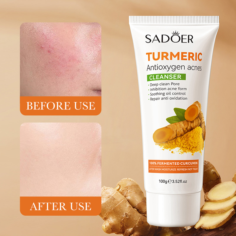 Cross-border export wholesale of all-English SADOER turmeric Antioxidant Acne Facial Cleanser Item Picture