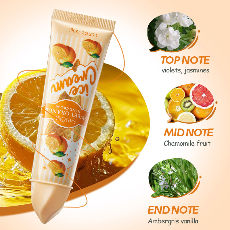 SADOER sweet Orange Hand Cream, anti-cracking, hydrating and moisturizing, autumn and winter hand cream, cross-border export wholesale Application Scenario