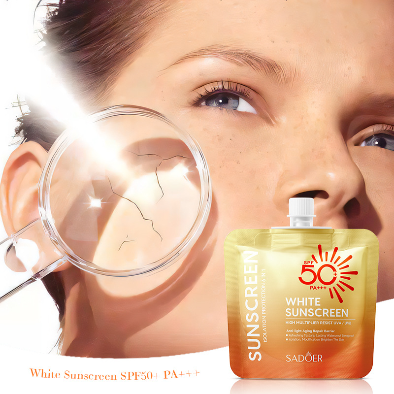 Cross-border export wholesale of SADOER high-SPF sunscreen, non-greasy sunscreen lotion details Picture
