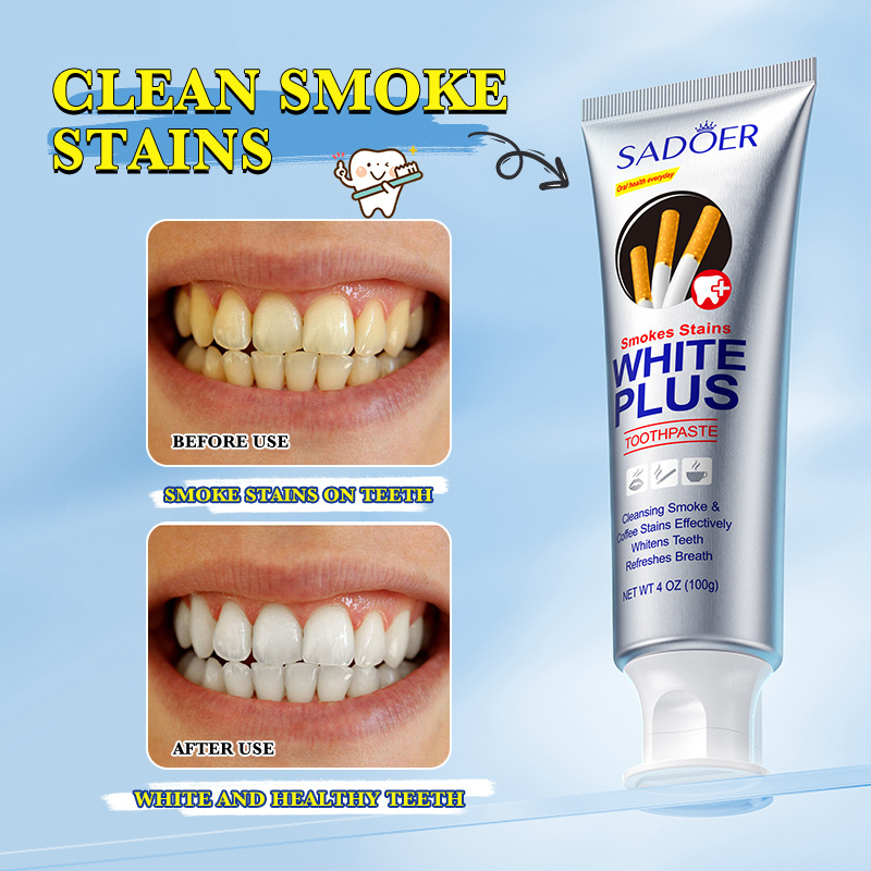 All-english SADOER tobacco stain removal and whitening toothpaste for cleaning teeth, beautifying teeth and protecting gums, cross-border export wholesale details Picture