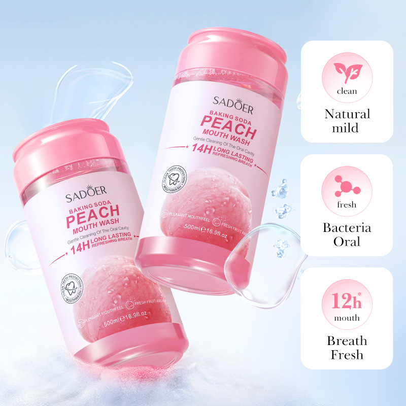 All-english SADOER baking soda, Vitality Peach Mouthwash for removing tooth stains, cross-border export wholesale details Picture