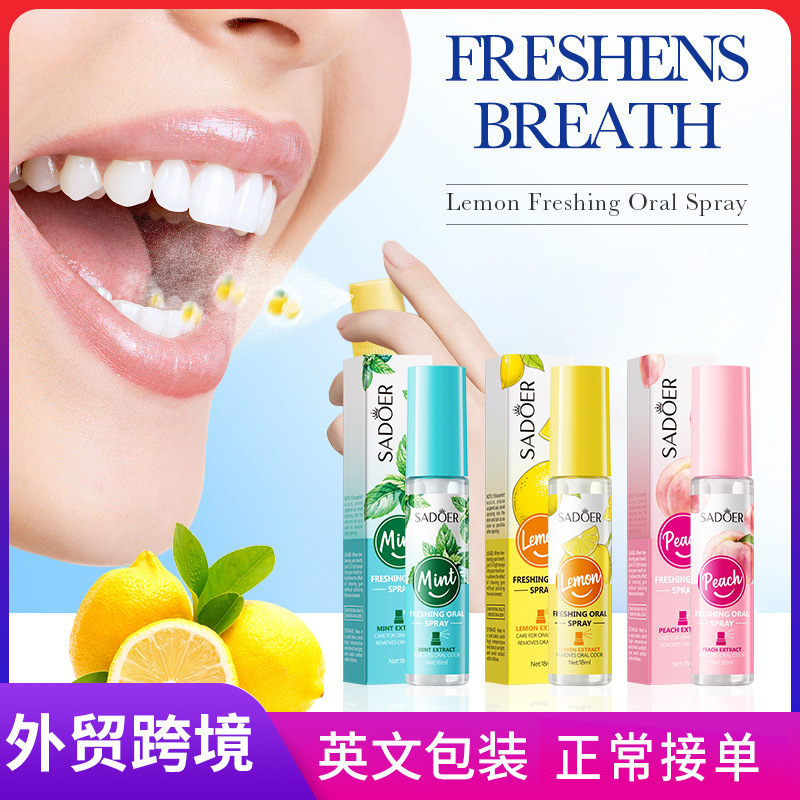SADOER Lemon Freshening Oral Spray, freshening breath and eliminating bad breath Spray, cross-border export wholesale full figure