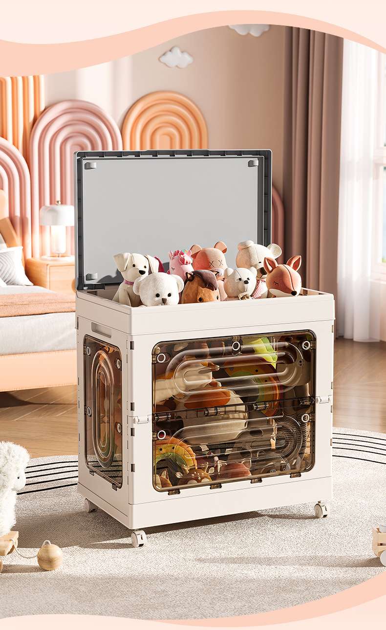 D47-1204 Five-door storage box, household clothing and quilt storage box, folding living room children's toy organizing box detail image 13