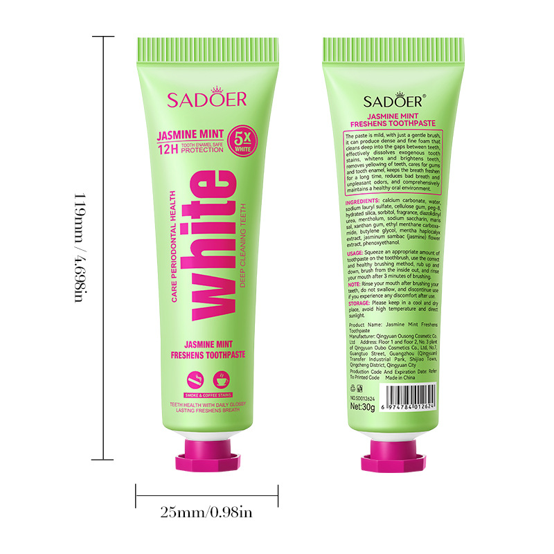 SADOER Jasmine Mint Refreshing Toothpaste for teeth cleaning, cross-border export wholesale Item Picture