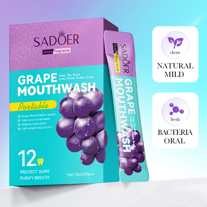 SADOER Grape Freshening Mouthwash for teeth cleaning, cross-border export wholesale of oral freshening mouthwash details Picture