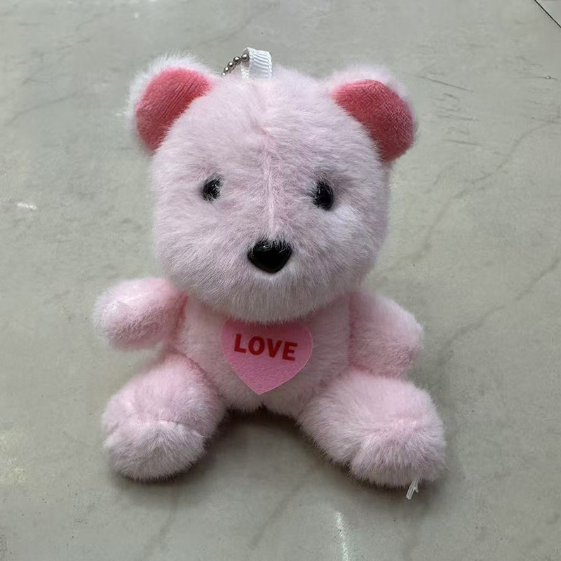 Pink Bear Plush Toys, Anthropomorphic Animal Creative Dolls, Cartoon Peripheral Pendants, Plush Toy Pendants, Keychains, Cloth Doll Pendants, Cute Decorative Gifts, Claw Machine Factory Direct Sales details Picture
