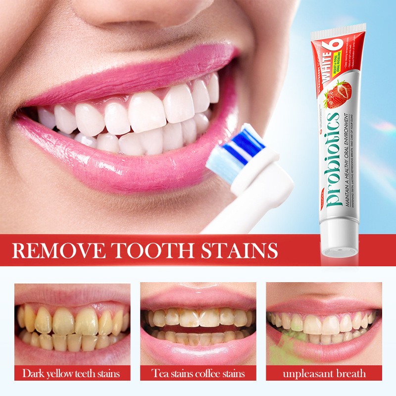 Cross-border wholesale of SADOER Strawberry Probiotic Whitening Toothpaste for Oral whitening, Teeth and gum Protection details Picture