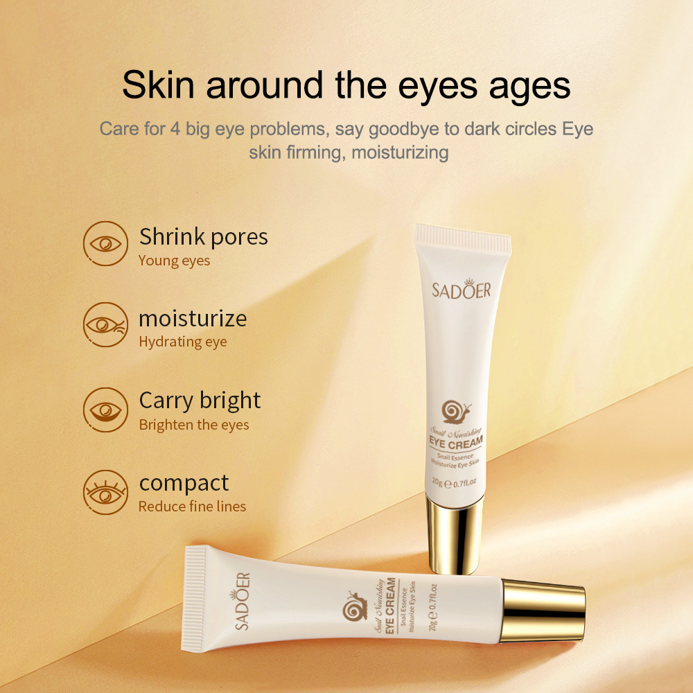 SADOER Snail Eye Cream in Full English hydrates, moisturizes and nourishes the eye area, improving dryness. Cross-border export wholesale details Picture