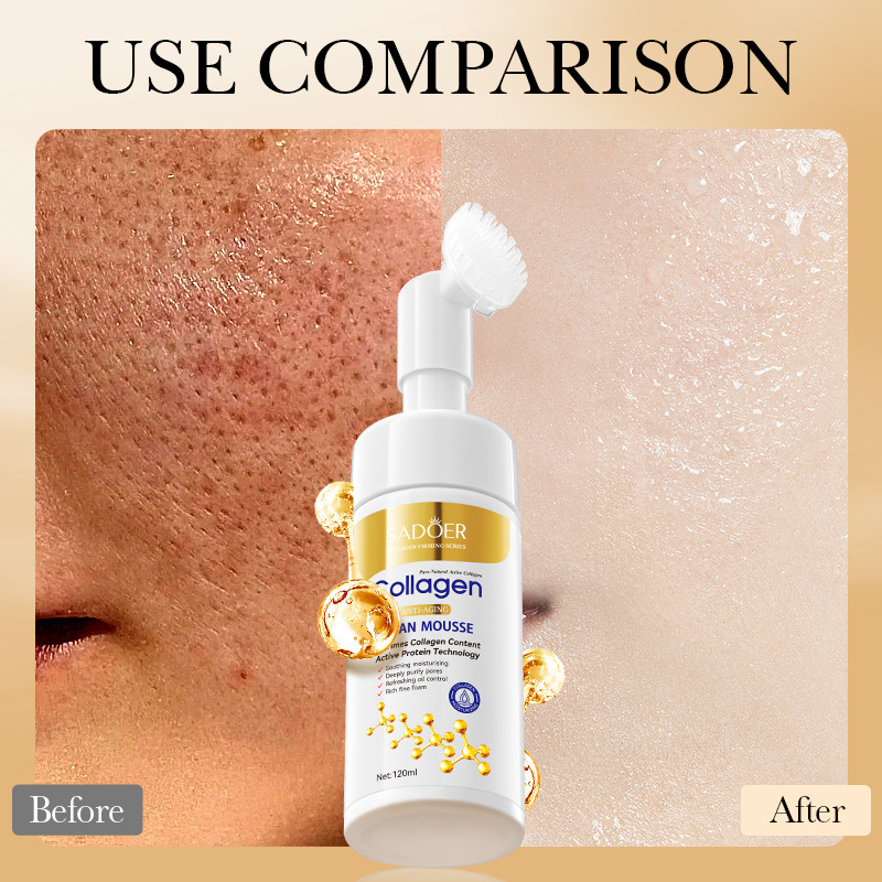 SADOER Bone Collagen Anti-wrinkle Cleansing Mousse Deep Cleansing Facial Cleanser cross-border export wholesale Item Picture