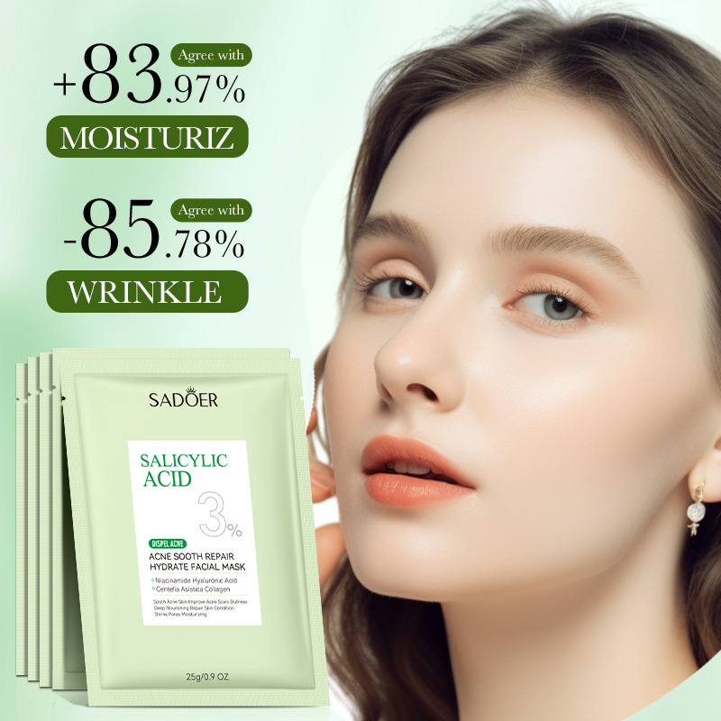 Cross-border wholesale of SADOER salicylic acid Acne Removal, Soothing and hydrating Facial mask in English Application Scenario