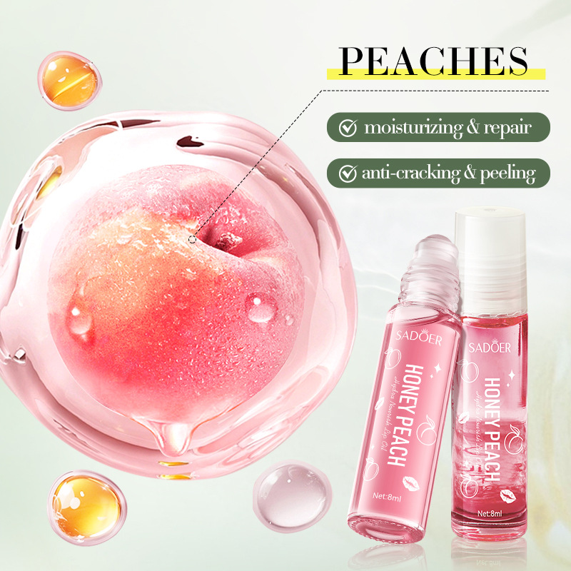 SADOER Peach, Orange and Strawberry Lip Oil for autumn and winter Moisturizing lip balm cross-border export wholesale details Picture