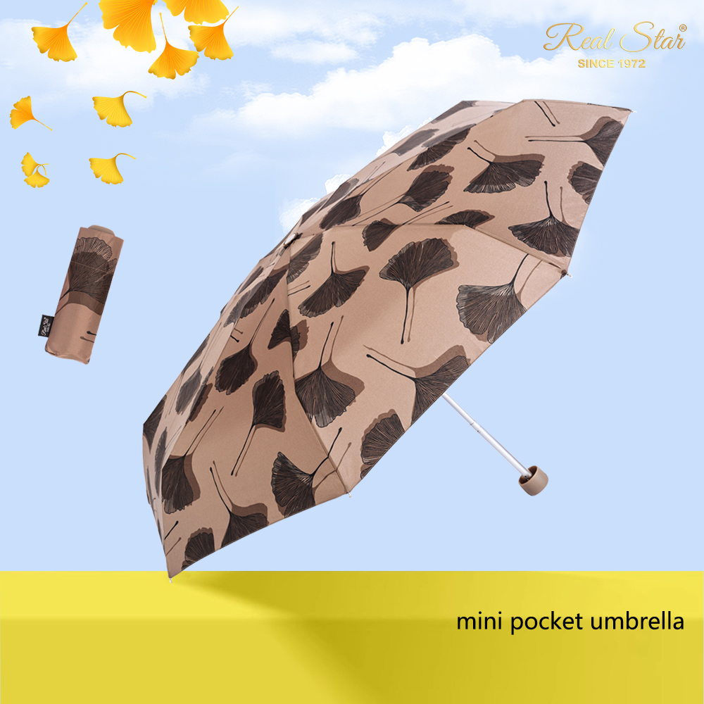 Xingbao Umbrella 5209 50% off Pocket Small Umbrella, all-aluminum alloy green leaf umbrella, Maple leaf pattern Small umbrella, women's pocket umbrella 50% off wholesale