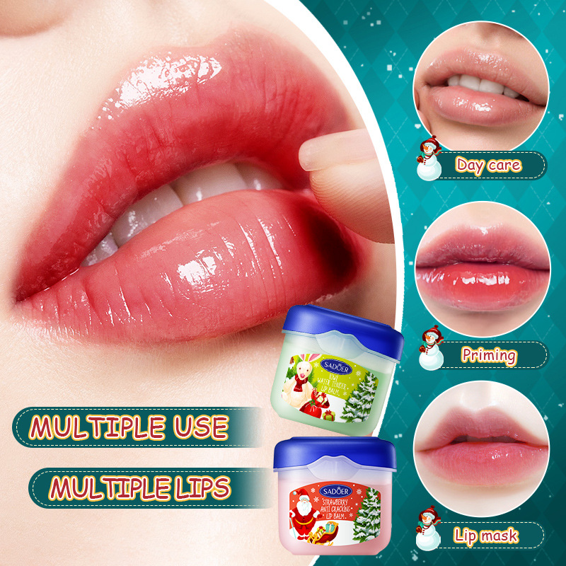Full English SADOER Christmas Repair Nourishing Lip Balm Set, Anti-Cracking Lip Balm cross-border export wholesale details Picture