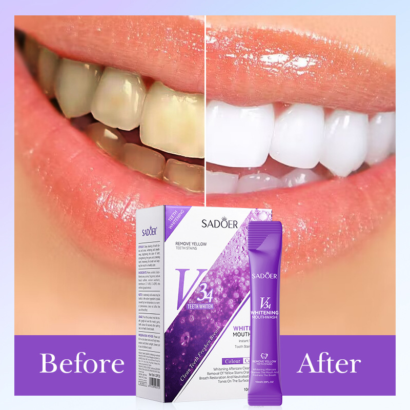 All-english SADOERV34 Whitening Mouthwash for cleaning teeth and refreshing the mouth cross-border export wholesale Application Scenario