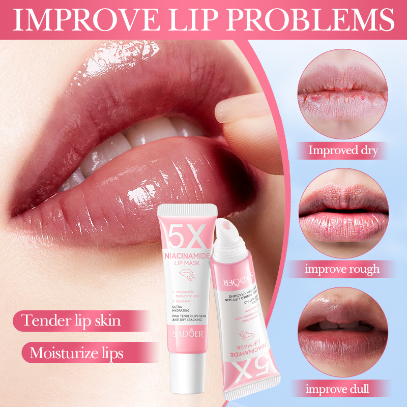 Full English SADoer 5x Niacinamide Powder Moisturizing Lip Mask Anti-Cracking Hydrating Lipstick Cross-border export wholesale Item Picture