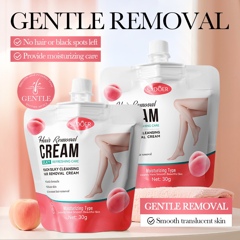 Full English SADOER Peach Smooth and Penetrating Hair Removal Cream, Clean armpit and Leg Hair Removal Cream Cross-border export wholesale full figure