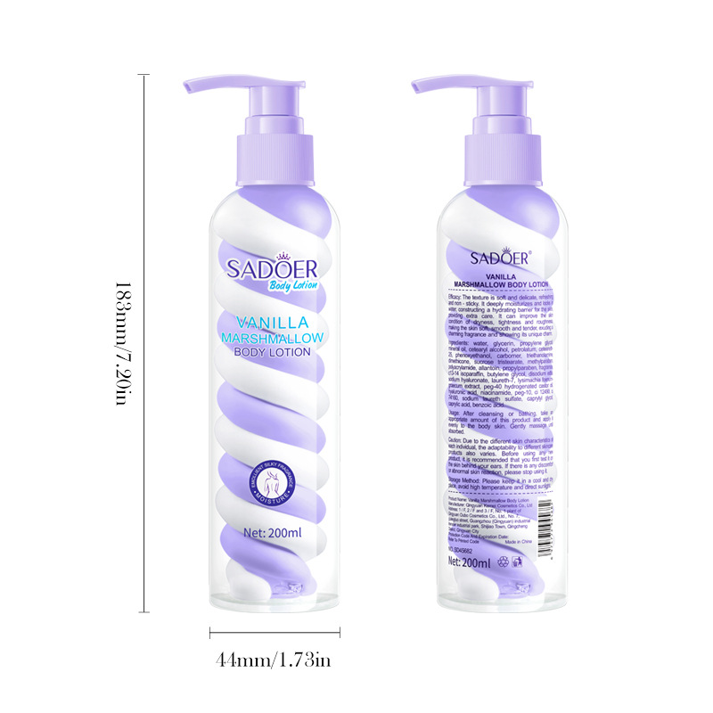 SADOER Vanilla Marshmallow Body Lotion for autumn and winter moisturizing and hydrating cross-border export wholesale Item Picture