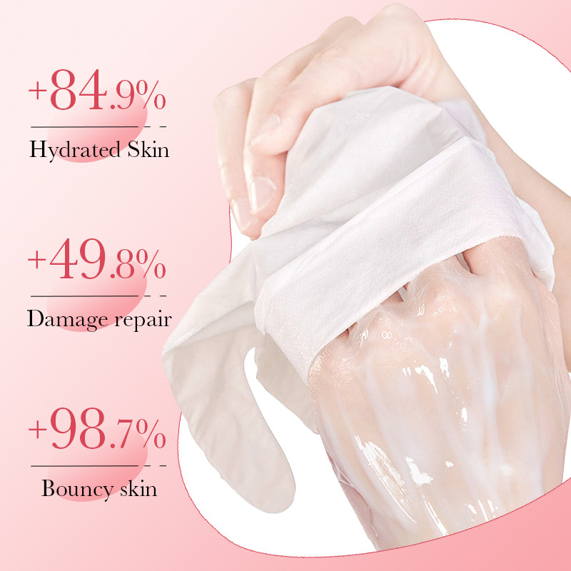 Cross-border wholesale of SADOER peach Nicotinamide Nourishing Hand Mask Moisturizing and hydrating skin care gloves Specification drawing