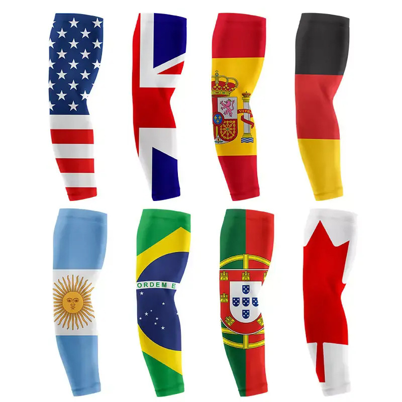 Chuangdong Flag 2026 World Cup Fan Products: Mexican Flag Digital printed milk Silk Sun Protection arm sleeves details Picture