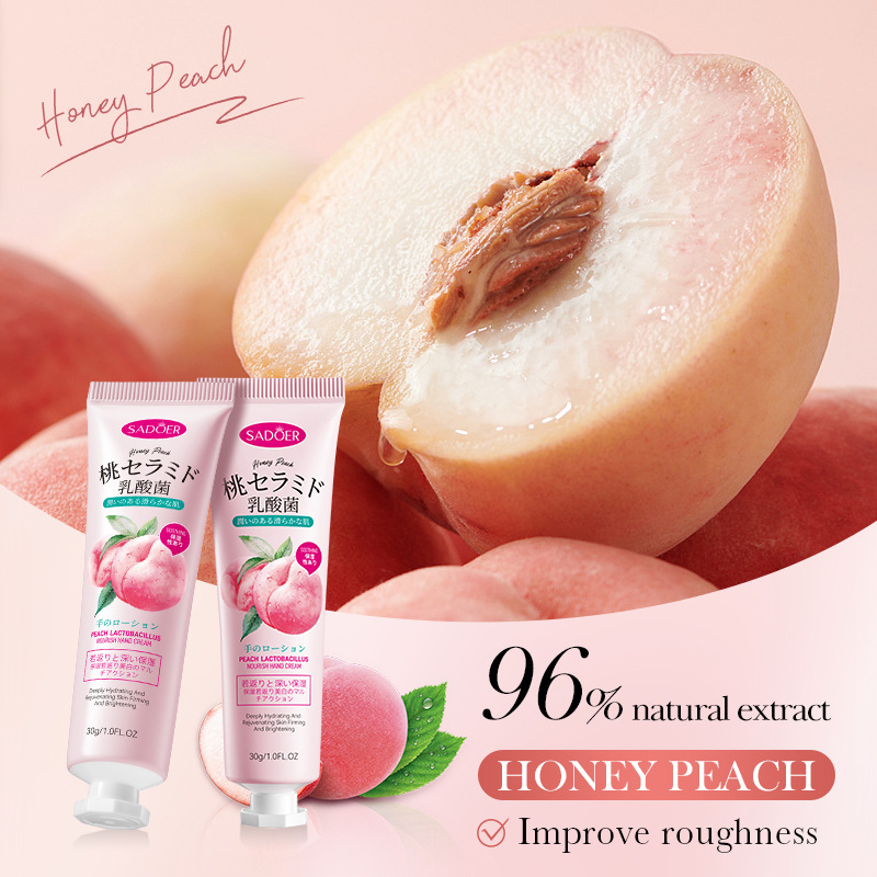 SADOER Peach Lactic Acid Bacteria Nourishing Hand Cream for Autumn and Winter Anti-cracking Hand Cream Cross-border export wholesale details Picture