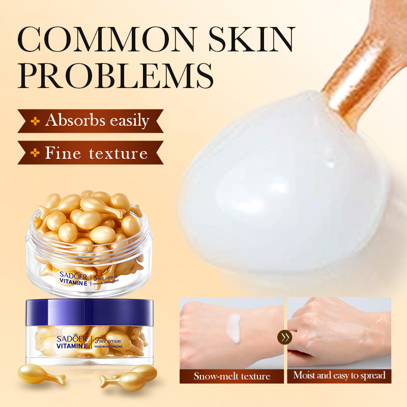 Cross-border export wholesale of SADOER Evening primrose Vitamin E High Moisturizing Essence Cream and Nourishing Face Cream in English Application Scenario