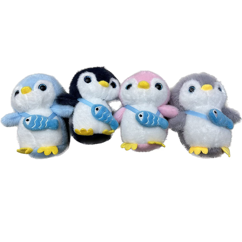 Fish-Hugging Penguin Plush Toys, Cultural And Creative Souvenirs, Animal Creative Dolls, Cartoon Peripheral Pendants, Plush Toy Pendants, Keychains, Cloth Doll Pendants, Cute Decorative Gifts, Claw Machine Factory Direct Sales Item Picture