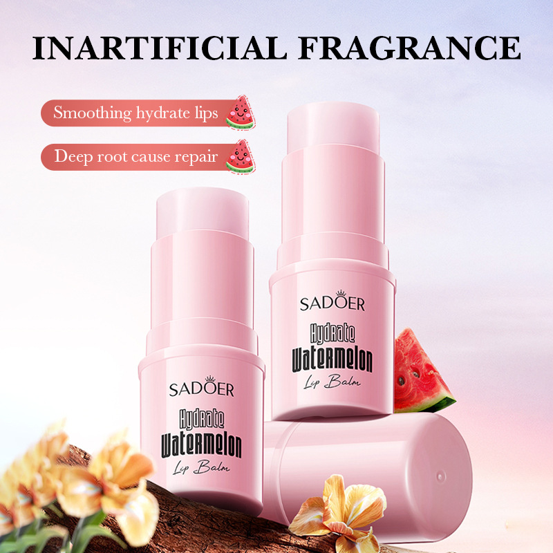 SADOER Niacinamide Hydrating and Nourishing Watermelon Lip Balm for autumn and winter cross-border export wholesale details Picture