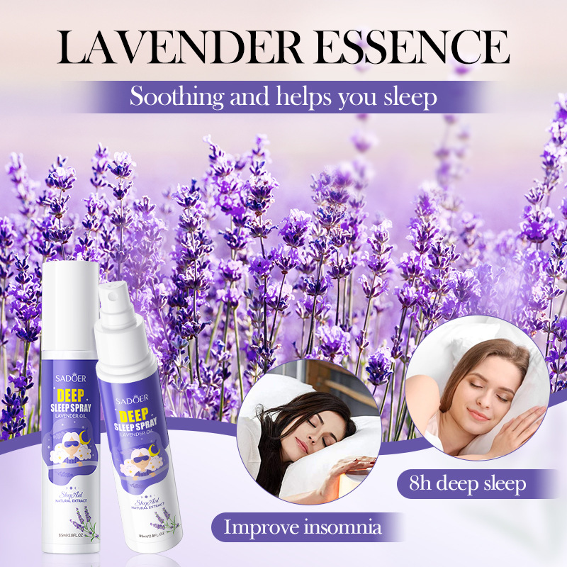All-english SADOER Lavender Essence Calming Sleep Spray Relieving Fatigue Spray Cross-border Export wholesale Specification drawing
