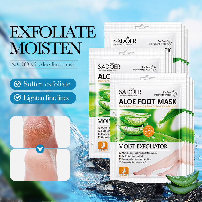Cross-border export wholesale of SADOER aloe vera Moisturizing exfoliating foot Mask for skin rejuvenation and foot care details Picture