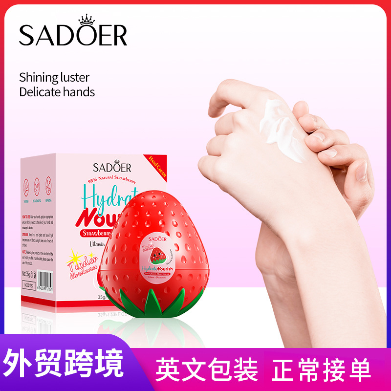 Cross-border export wholesale of SADOER Strawberry Vitamin e Hydrating Nourishing Hand Cream and Moisturizing Hand Cream full figure