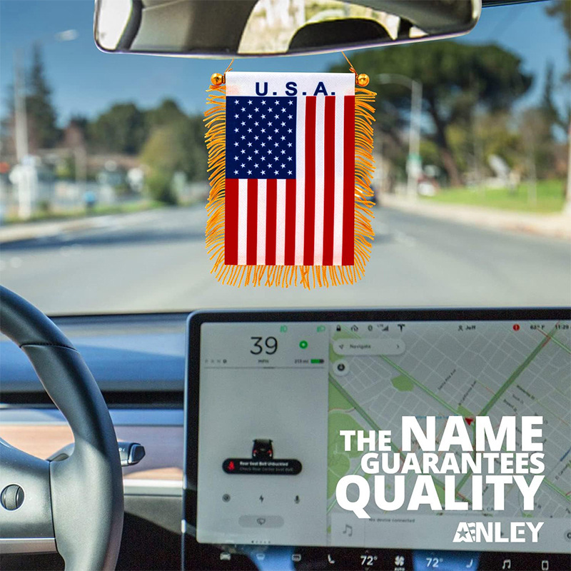 The Chuangdong flag, the national flag of the fans of the World Cup in the United States, Canada and Mexico, the Siding flag, the car rearview mirror suction cup pendant, the tassel mini small flag details Picture