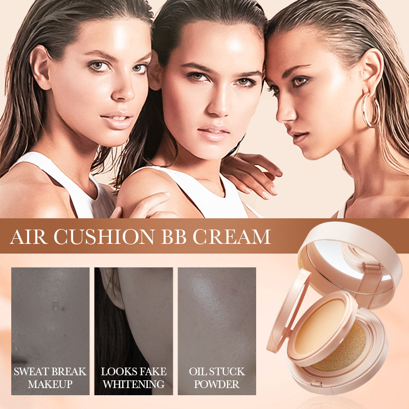 Cross-border export wholesale of all-English SADOER powder Cushion, smooth and flawless BB Cream 2-in-1 concealer Foundation liquid details Picture