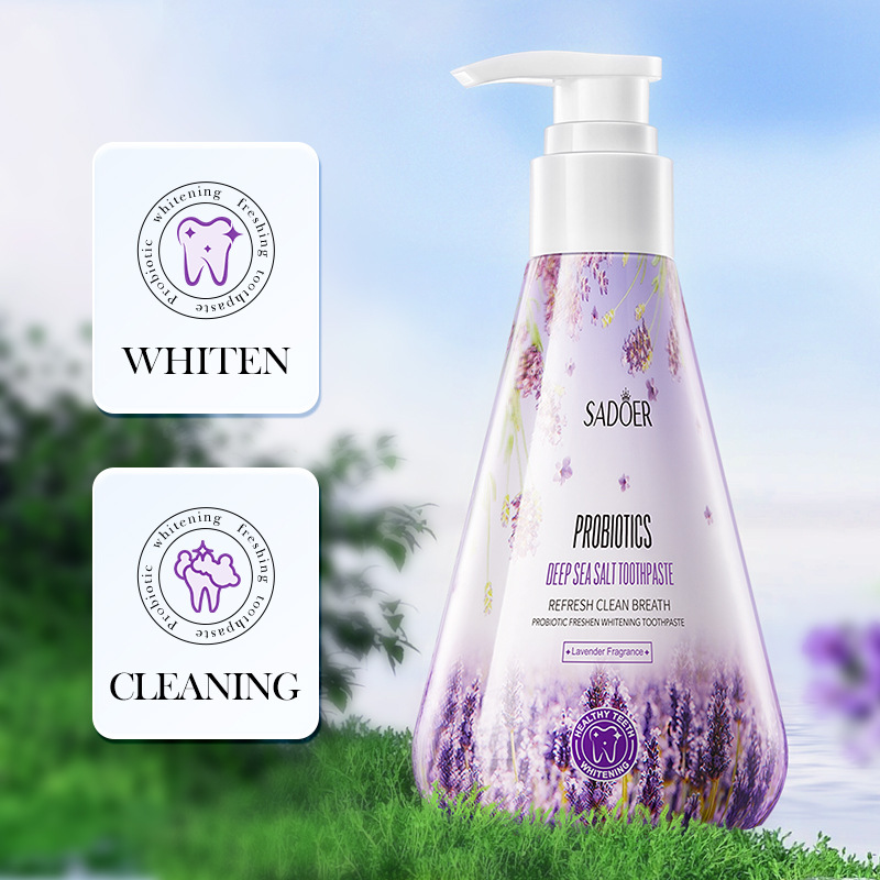 SADOER Probiotic Freshening and Whitening Toothpaste in full English for teeth cleaning and oral freshness cross-border export wholesale Specification drawing