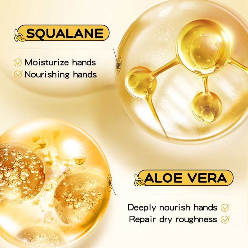 SADOER Banana Squalane Hydrating and Nourishing Hand Cream for Autumn and Winter cross-border export wholesale Specification drawing