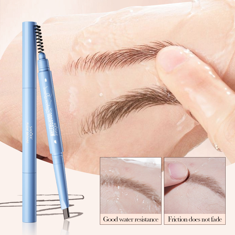 All-english SADOER waterproof eyebrow pencil (dark brown), natural setting, waterproof and anti-smudging eyebrow brush, cross-border export Specification drawing