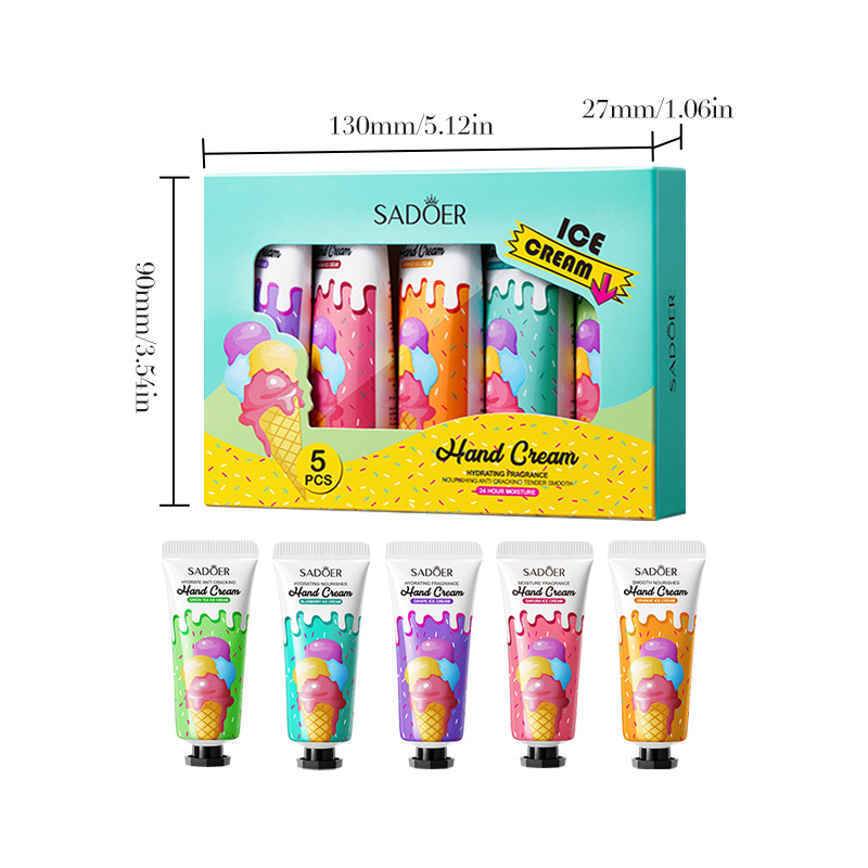 Full English SADOER Ice Cream Moisturizing Hand Cream 5-piece set cross-border export wholesale Item Picture