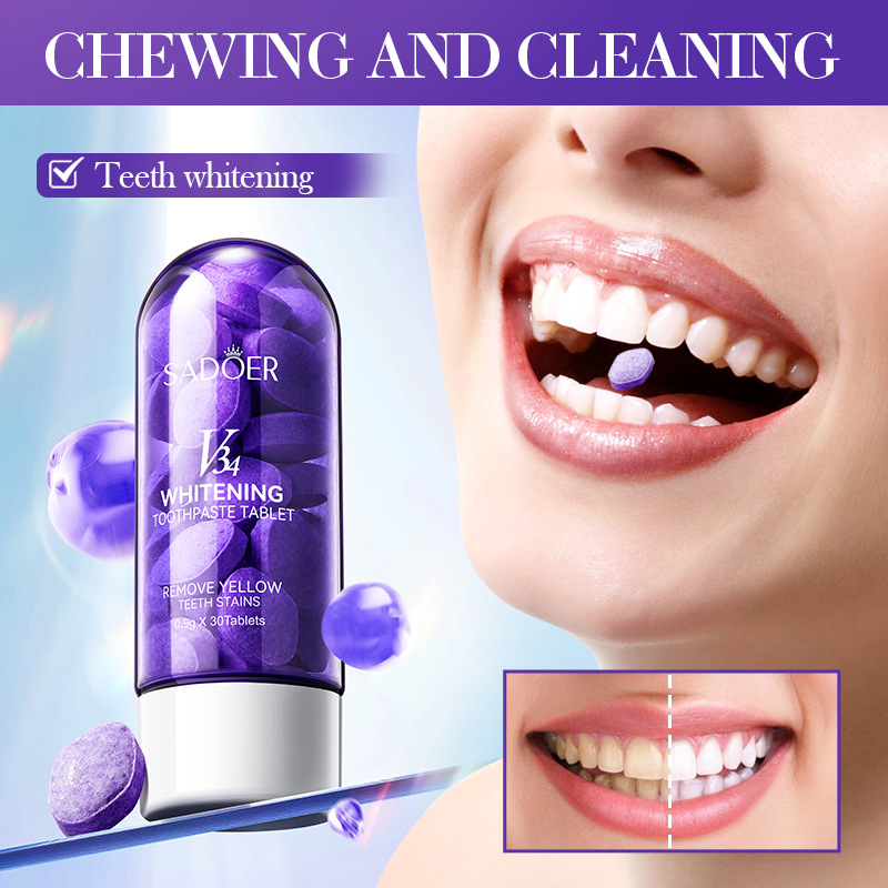 All-english SADOERV34 Teeth Whitening tablets, teeth cleaning toothpaste, cross-border export wholesale Item Picture