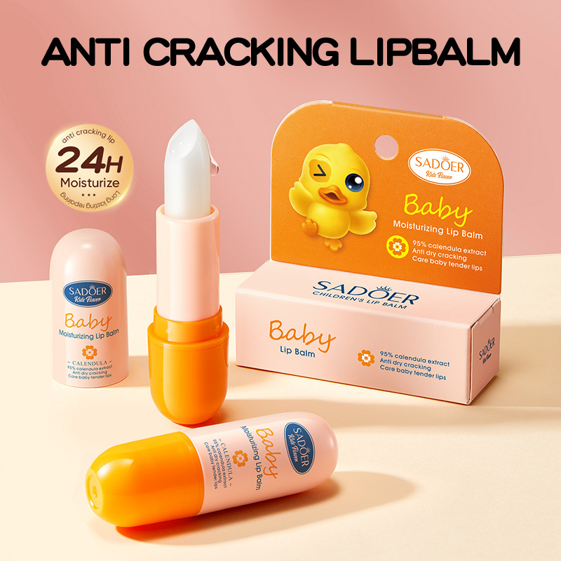 All-english SADOER children's calendula anti-Cracking Moisturizing Lip Balm Cross-border export wholesale details Picture