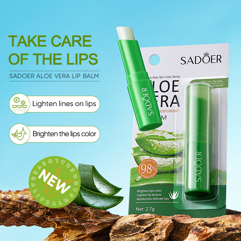 All-english SADOER Aloe Vera Moisturizing Lipstick, Hydrating, Nourishing and Repairing Lipstick, cross-border export wholesale details Picture