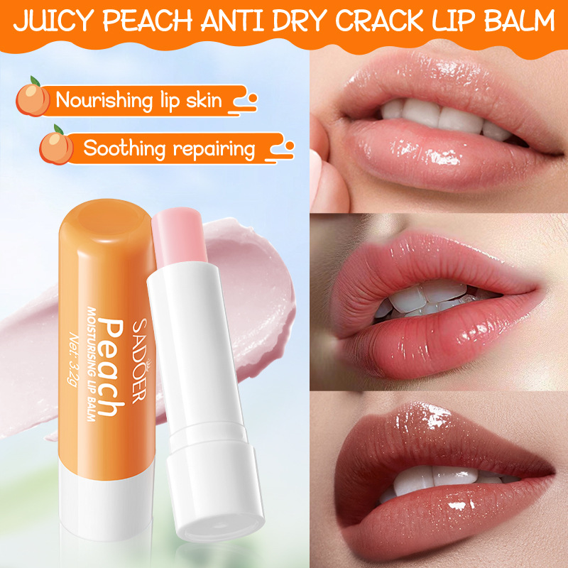 Full English SADOER Peach Nourishing Hand Cream Lip Balm Set, autumn and winter hand cream Lip balm Cross-border wholesale details Picture