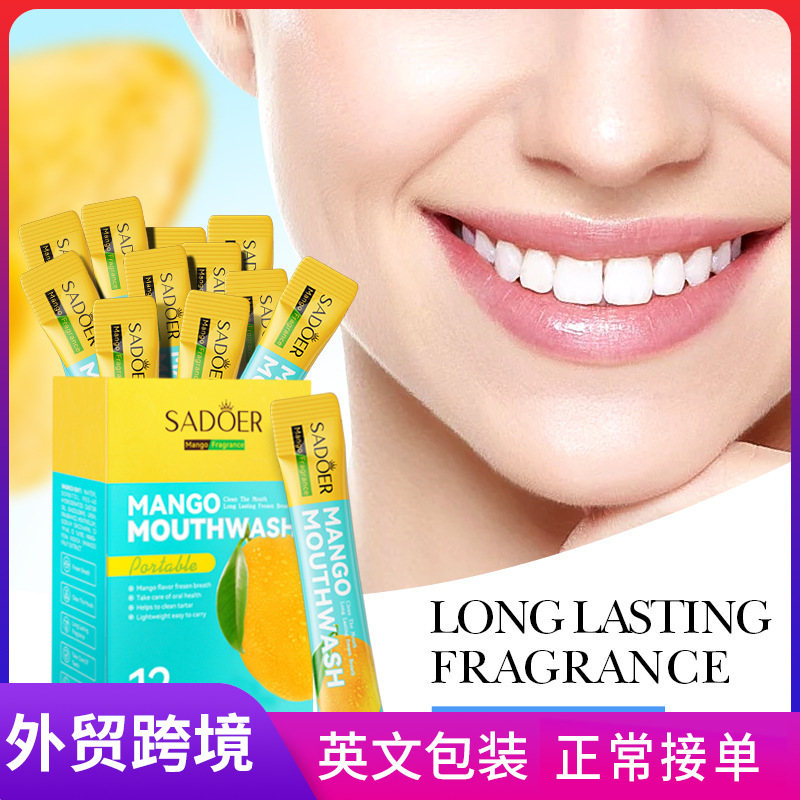 SADOER Mango Freshening Mouthwash for Teeth cleaning, cross-border export wholesale of oral freshening mouthwash full figure