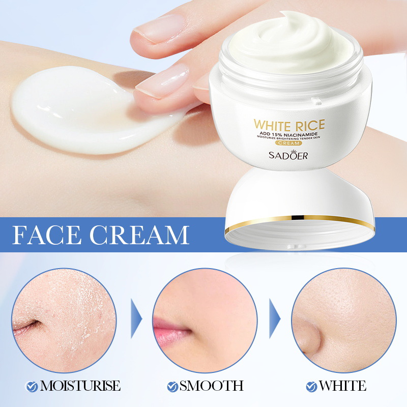 SADOER White Rice Nicotinamide Brightening Skin Care Product Set, Face Cream and Facial Cleanser cross-border export wholesale Item Picture