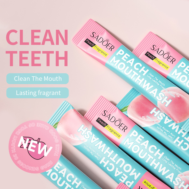 All-english SADOER peach mouthwash for refreshing oral care, one-time cross-border export wholesale details Picture