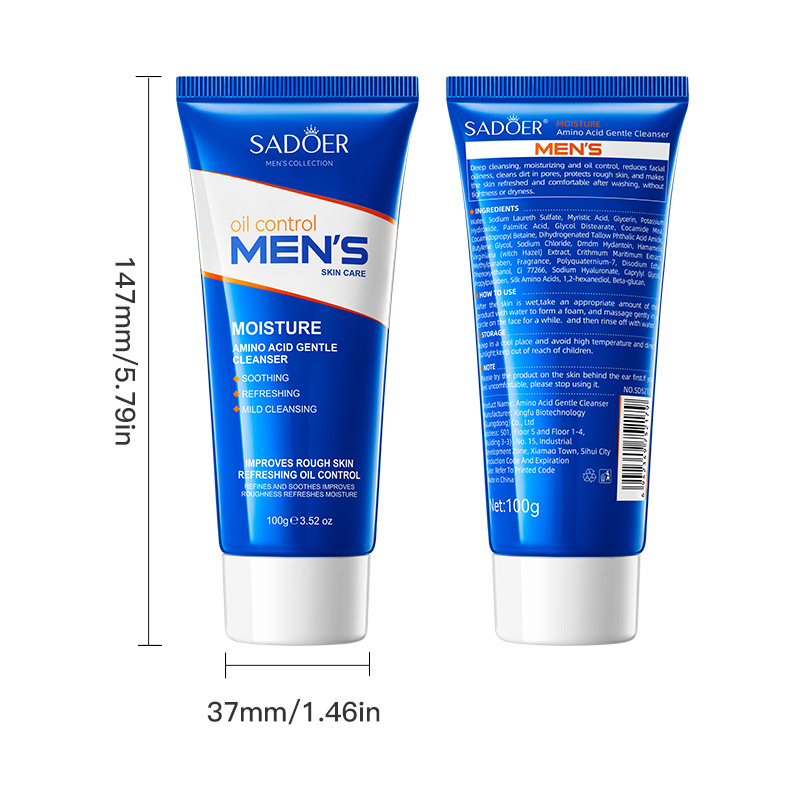 All-english SADOER amino acid gentle Facial Cleanser for cleansing the face. Cross-border export wholesale of clean facial cleansers Item Picture